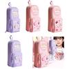 Cartoon Pencil Bag Large Capacity Pen Case Zippered Pen Pouches Pencil Bag Travel Stationeries Bag for Student