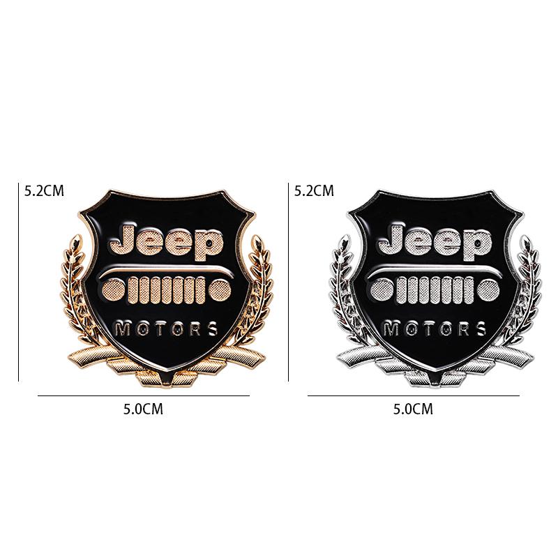 2Pcs Metal Emblem Sticker Car Badge Decoration Decals For Jeep Wrangler Rubicon Renegade Compass Grand Cherokee Patriot Liberty AMU1