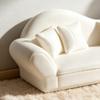 Miniature Chaise Sofa for Dollhouse 1:12 Scale with Pillows, European Collectible Handicraft Ornaments Style Simulation Recliner, Photography