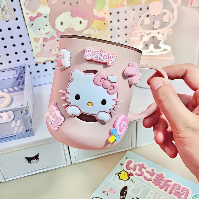 Sanrio Cute toothbrush cup Hello kitty Cinnamoroll High-looking Creative Cartoon Exquisite Home Anti-fall Toilet Cup