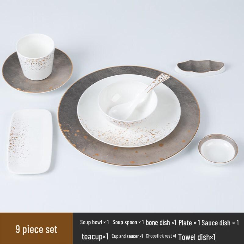 

Премиальный гостиничный костяной фарфор, обеденный набор из 9 предметов