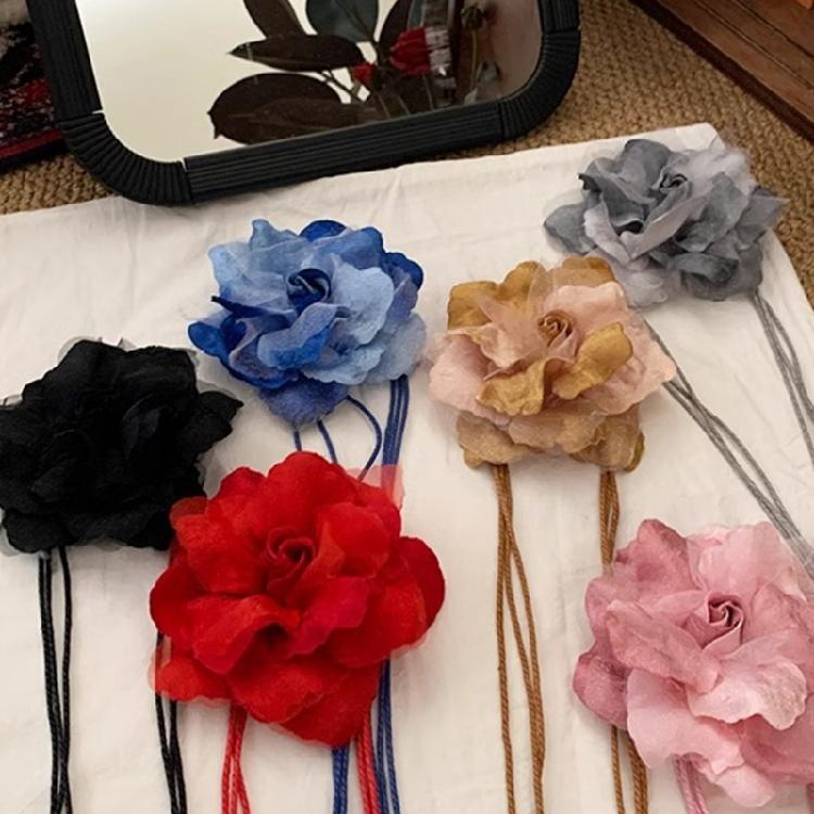 Weaving Waist Belt for Women Bohemian Style Braided Dress Belt with Flower