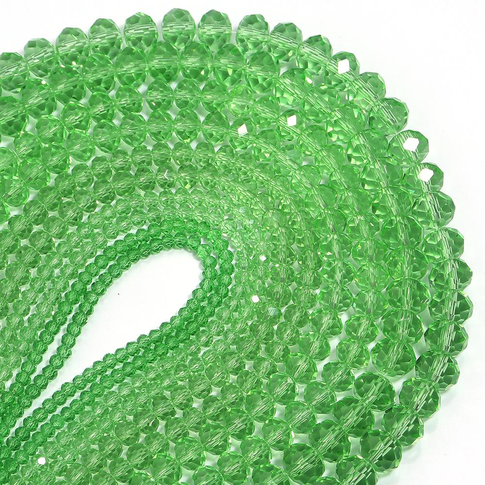 3 4 6 8 10mm Crystal Rondelle Beads Green Abacus Faceted Glass Loose Beads For Jewelry Making DIY Bracelets Necklace Accessories
