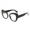 New retro large frame cat eye anti-blue glasses classic daily commuting dating versatile plain and thin flat glasses