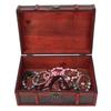Retro Wooden Gift Box Essential Oil Alloy Hinge Decorative Treasure Storage Chest Box for Home Office