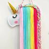 Unicorn Children's Hair Clip and Accessory Storage Strap Wall Mounted Felt Children's Room Decoration Storage Rack Cute Felt