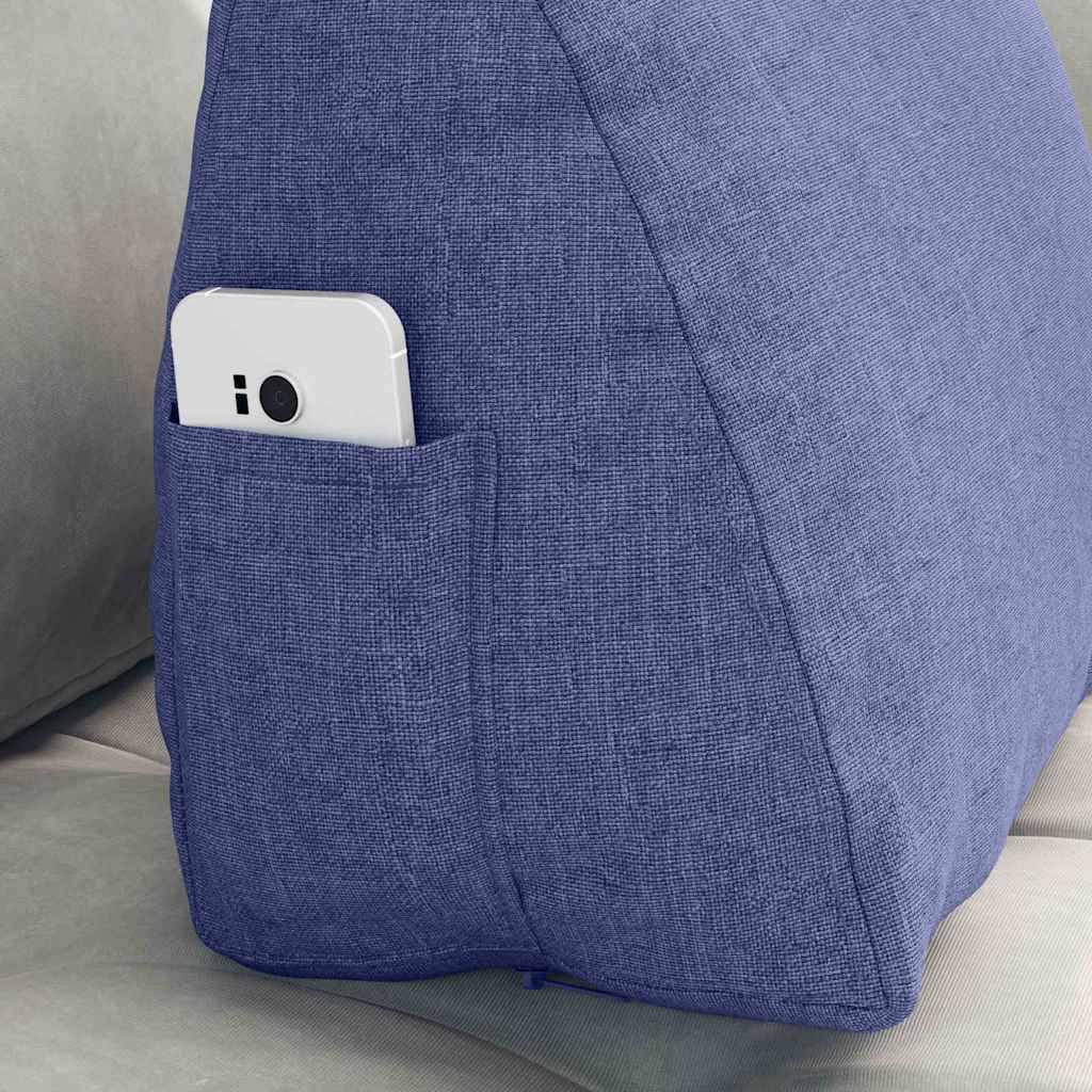 Blue Denim Back Cushion 45 X 20 X 35 Cm Fabric
