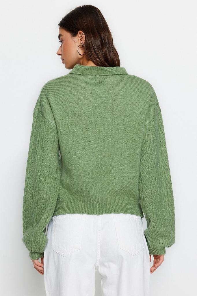 Women's Fashionable Stylish Sweater Orange Wide Fit Soft Textured Hair Braided Knitwear Sweater