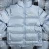 Herren Oversized Kapuzen-Baumwoll-Pufferjacke Mit Besticktem Streetwear Wintermantel