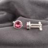 Pink Tourmaline Gemstone 925 Solid Silver Handmade Fashionable Cufflinks 0.50" CL-4-11
