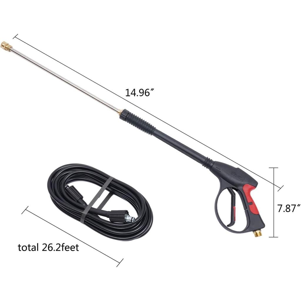 3000 PSI Pressure Washer Gun Power Washer Spray Gun Kit with Universal M22 Connector and 5 Quick Connect nozzles for Generac Briggs Craftsman
