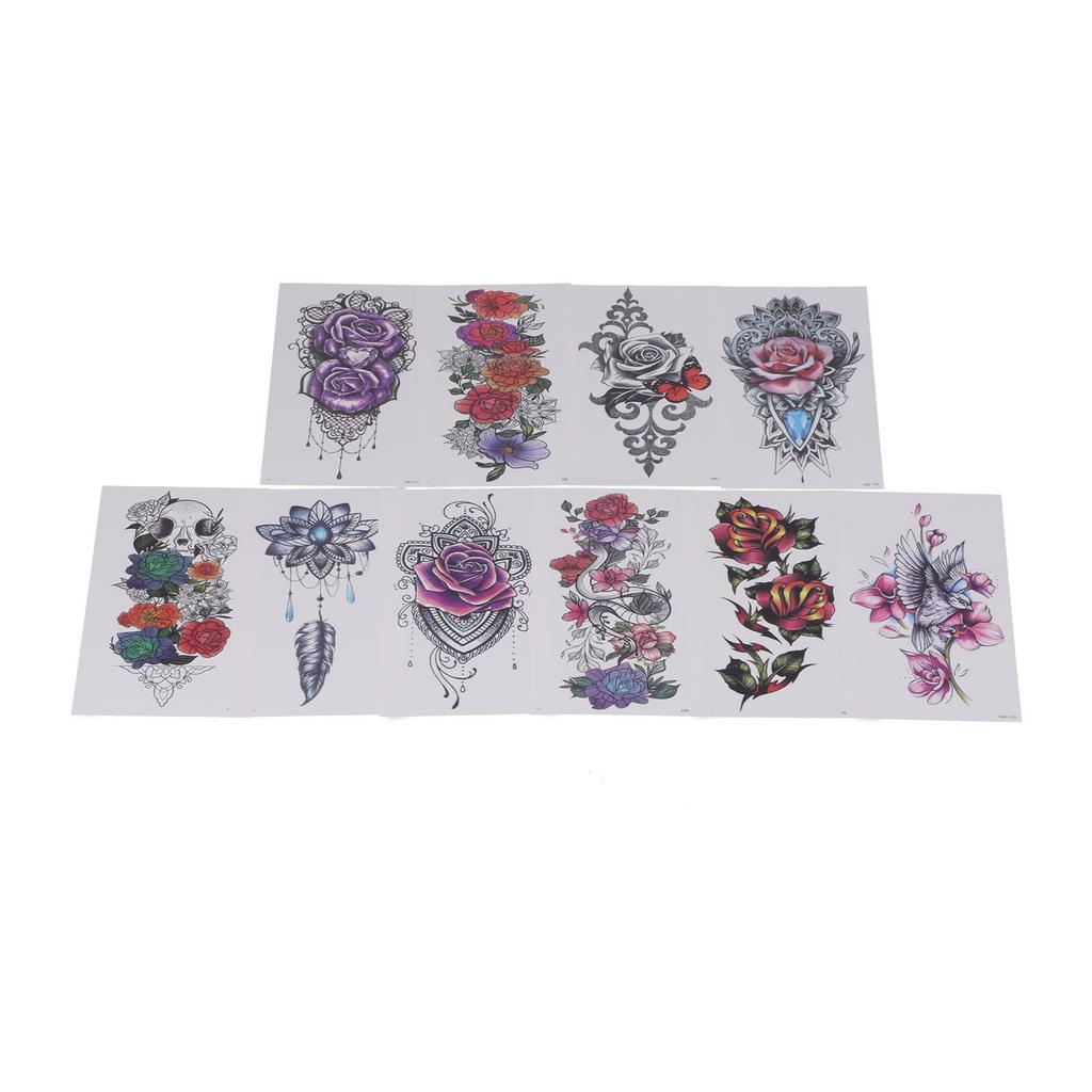 20pcs Temporary Tattoos Stickers Waterproof Long Lasting Flower Fake Tattoo for Women