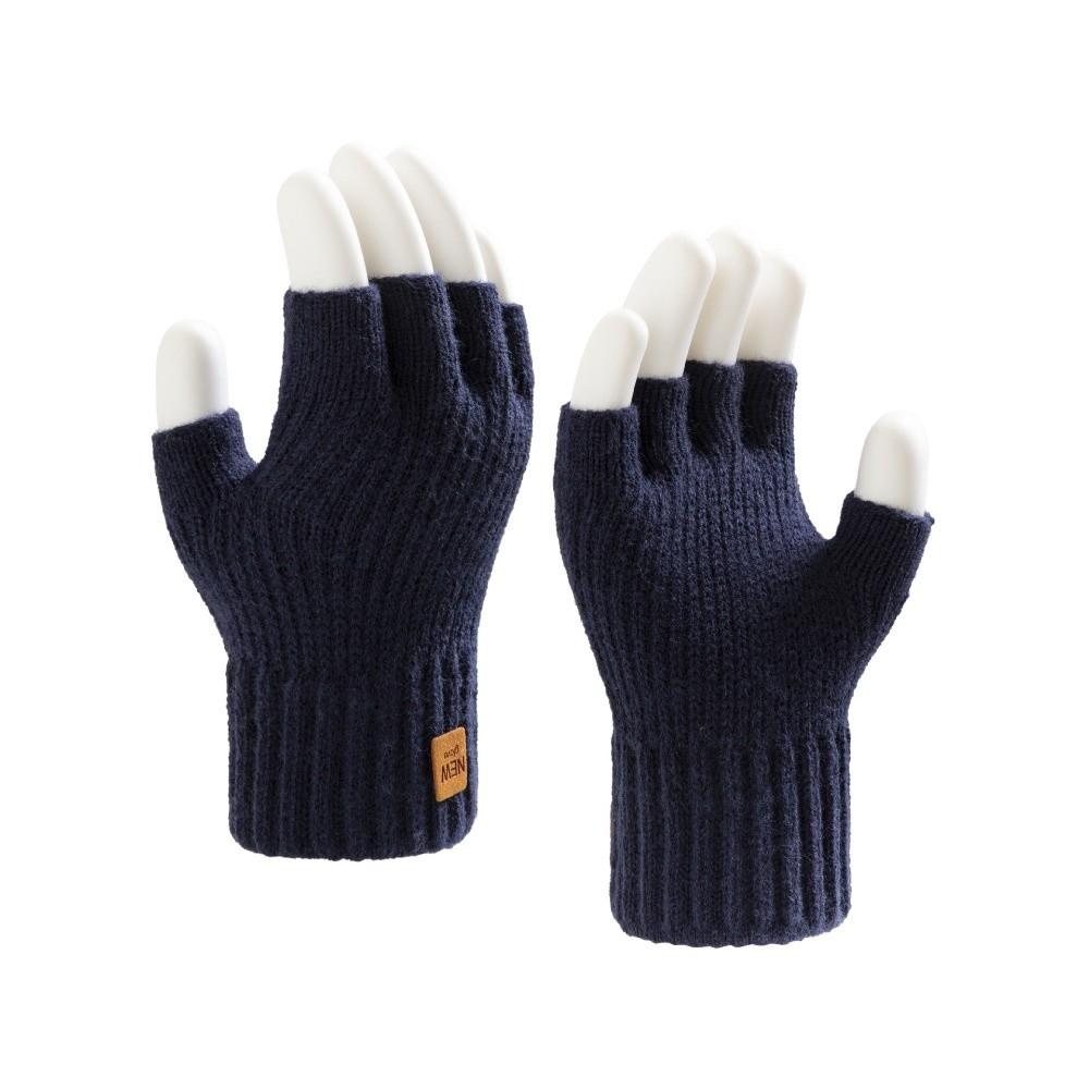 Half Finger Warm Gloves Knitted Driving Mittens New Windproof Cold Proof Gloves  Gift