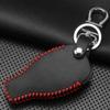 Jingyuqin Fashion Leather Cover Car Key Case Fit for Mercedes Benz Cla A180 A200 A260 A AMG Classe 2 Buttons Keychain Keyring