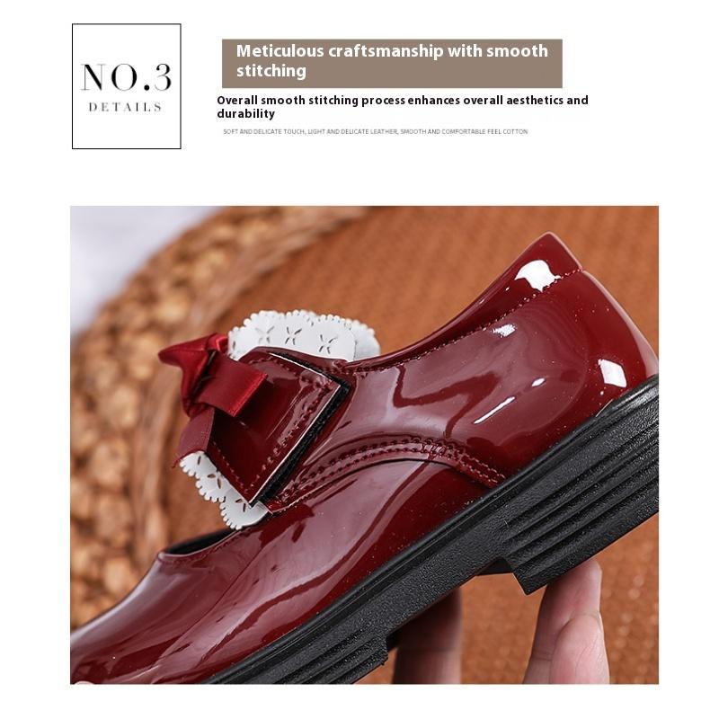 Spring and Autumn New Fashion British Style Girls Soft Sole Comfortable Leather Shoes