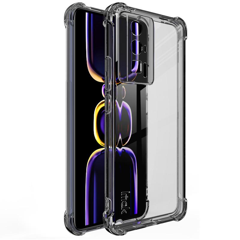 

IMAK For Xiaomi Poco F5 Pro 5G/Redmi K60 Pro 5G/K60 5G Shockproof Phone Case Four Corner Airbag Soft TPU Anti-scratch Cover Transparent Black