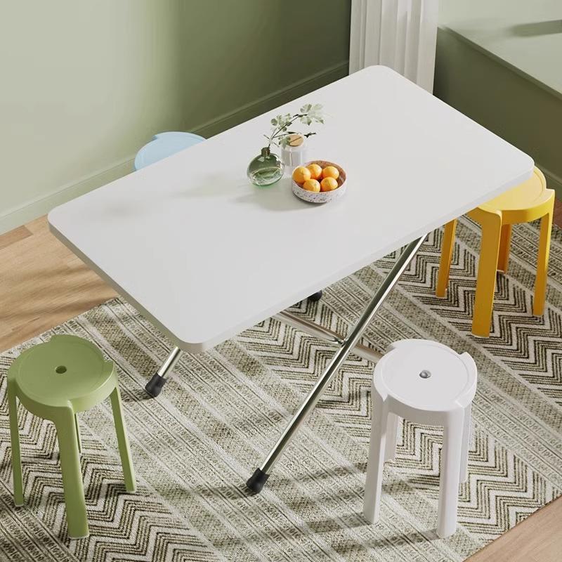 Foldable Table For Home Small Space Simple Rectangular Table For Rental Room Stall Use Portable Saving Space