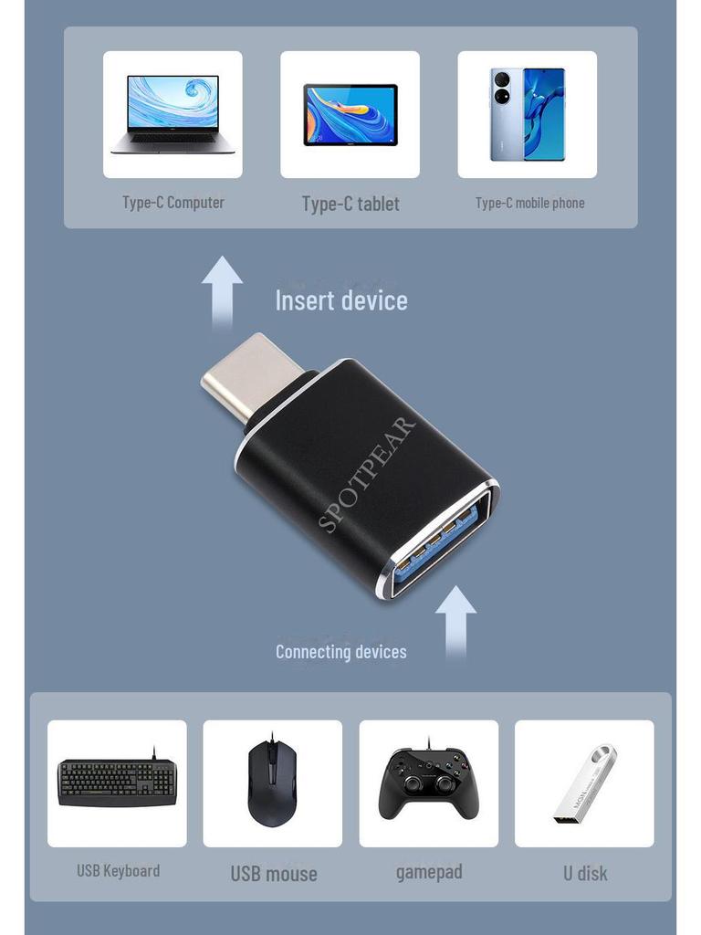 USB-C To USB 3.1 Adapter, 10Gbps Transfer, OTG Support