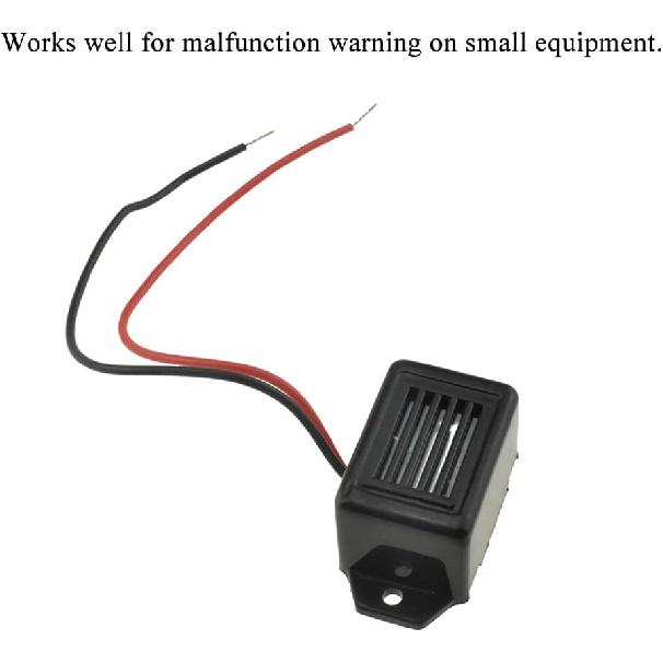 HAHIYO Electronic Buzzer Alarm 12V 400Hz Beep Continuous Sounder Active High Plenty Loud Tone Piezo Siren Security Audible Easy To Install with Wire