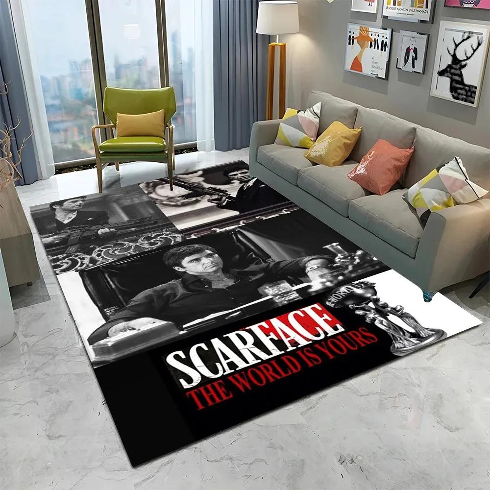 Film 3D Scarface Soggiorno Camera da Letto Divano Zerbino Decorazioni per la Casa Tappeto Antiscivolo Pavimento Salotto Tappeto Grande Area Tappetino Cucina Lavabile