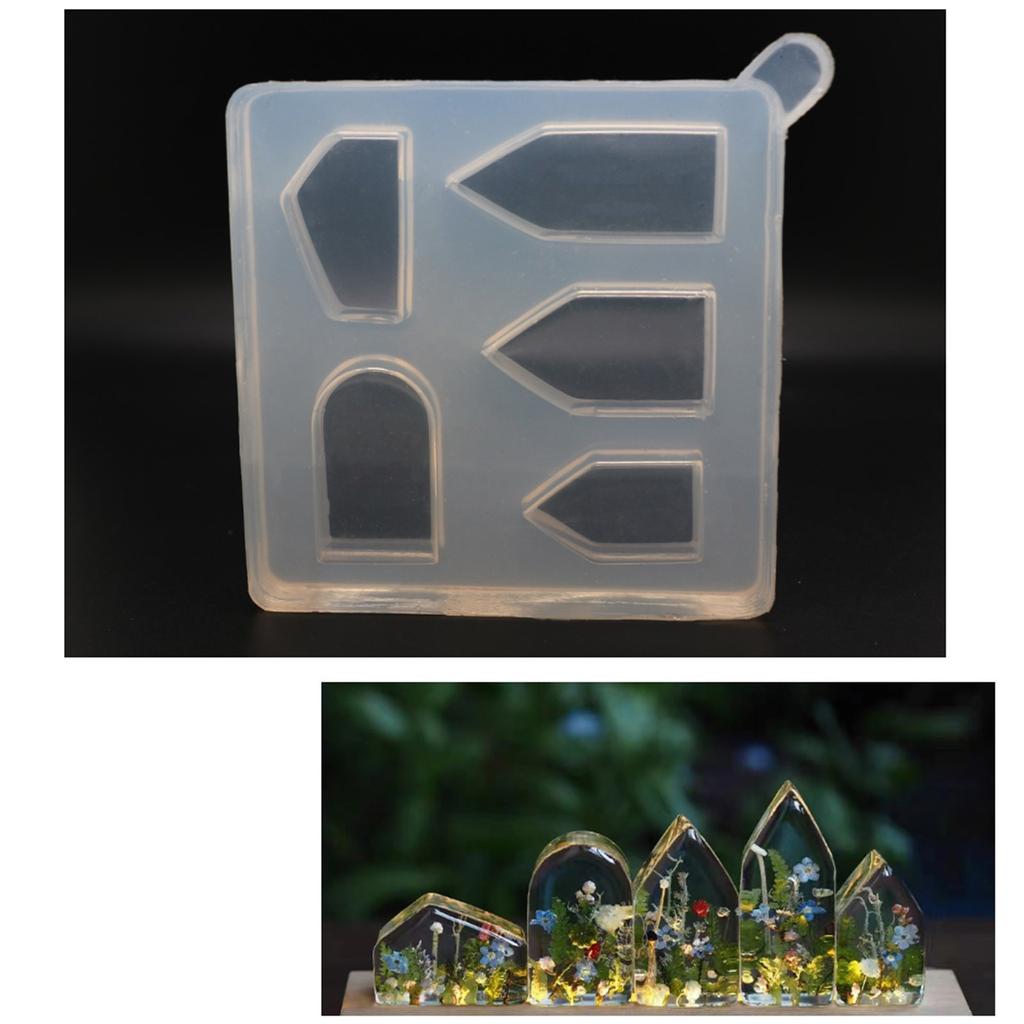 Miniature House Casting Mold HighTemperature Resistant Silicone Molds Small House Decoration Moulds for DIY Lovers