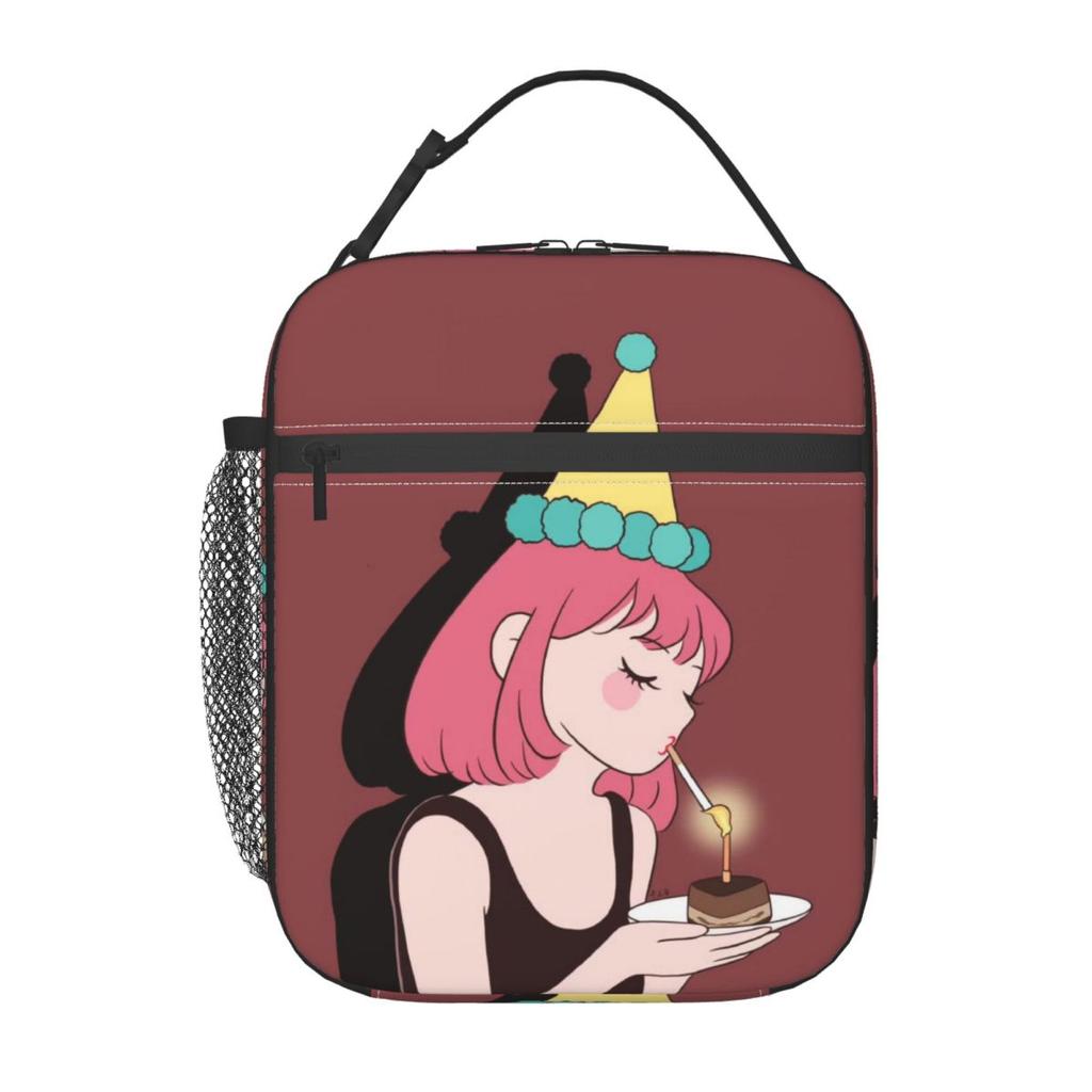 Cartoon Fashion Girl Insulated Lunch Bags for School Office Sport Car Portable Cooler Thermal Bento Box Women Children