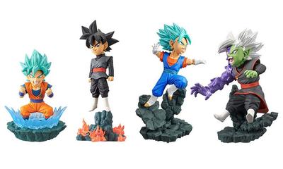 Dragon Ball Super World Collectable Diorama Set mit 4 Typen Saiyajin Son Goku Fusion vol.1 [Super Goku, Black, Vegito, Zamasu]