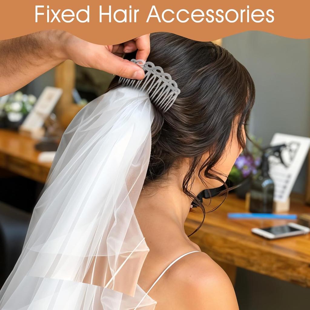 6PCS French Hair Combs for Women - Resin Decorative Comb Clips, Small Hair Styling Tools for Curly Straight Hair, Bridal Wedding Accessories