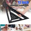 12inch Metric Aluminum Alloy Triangle Angle Ruler Protractor Woodworking Measurement Tool 30cm Quick Read Square Layout Gauge