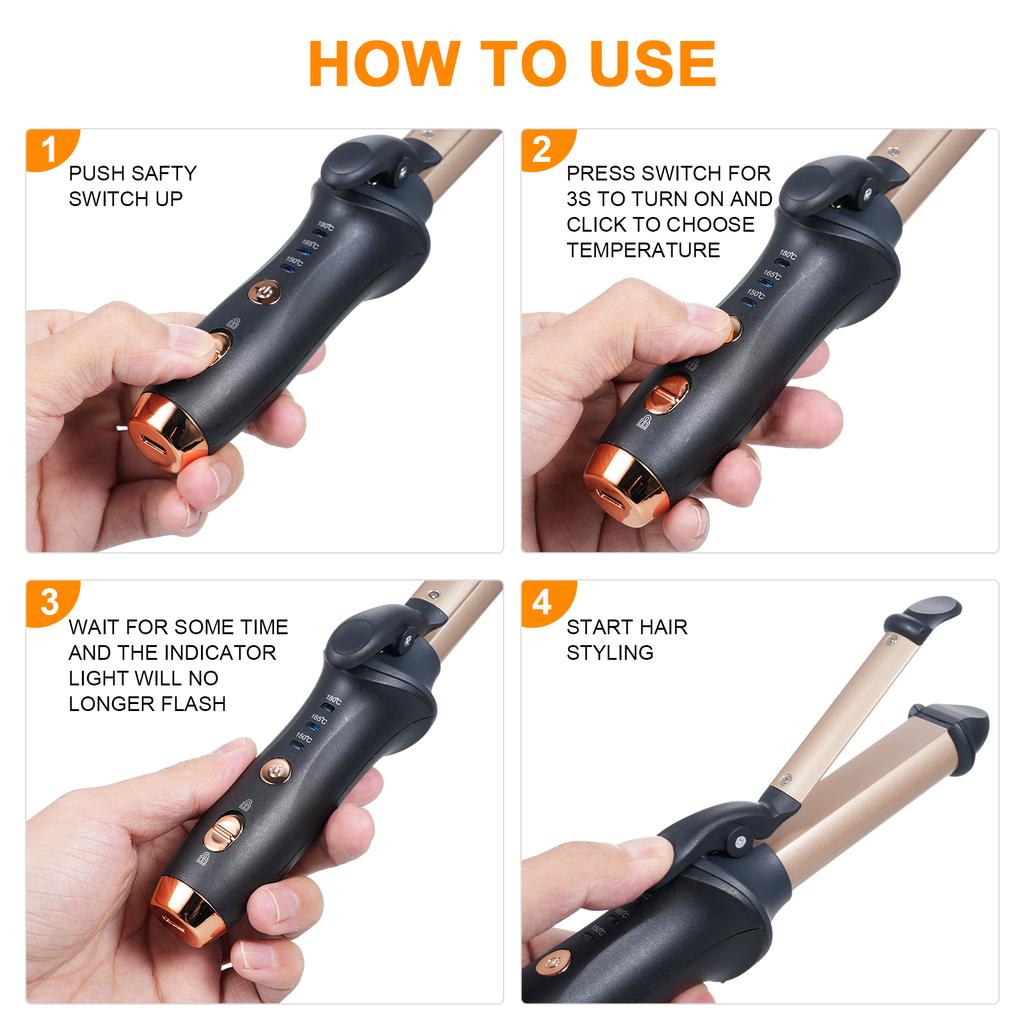 Wireless Curling Iron Rechargeable Models Clipboard Home Non Injurious Hair Straight Curling Dual Use Portable Curling
