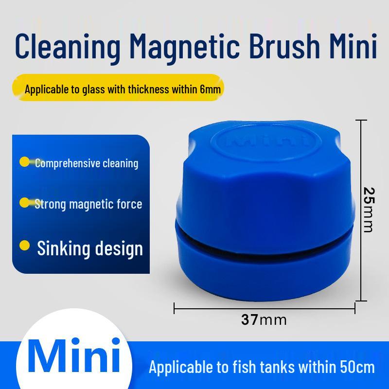 Mini Magnetic Aquarium Glass Cleaner & Algae Scraper Tool синий
