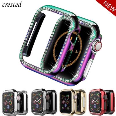 Bling Cover do etui Apple Watch 44mm 40mm IWatch 42mm 38mm diamentowa osłona zderzaka Apple Watch Series 6 5 4 3 2 SE akcesoria
