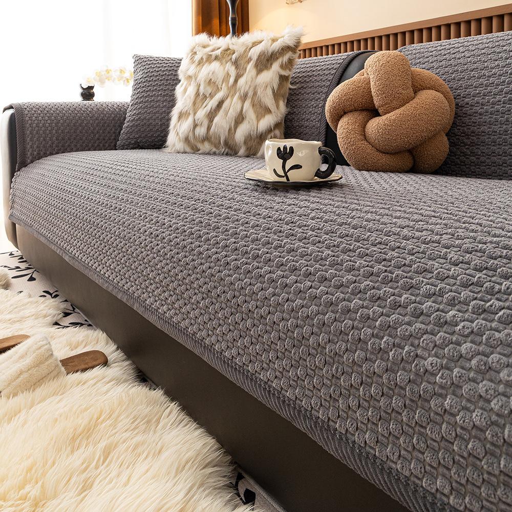 Luxury Premium Sofa Cushion Four Seasons Autumn and Winter Solid Color Corduroy Non-slip Seat Cushion Anti-cat Scratch Sofa Cover Full Cover Towel