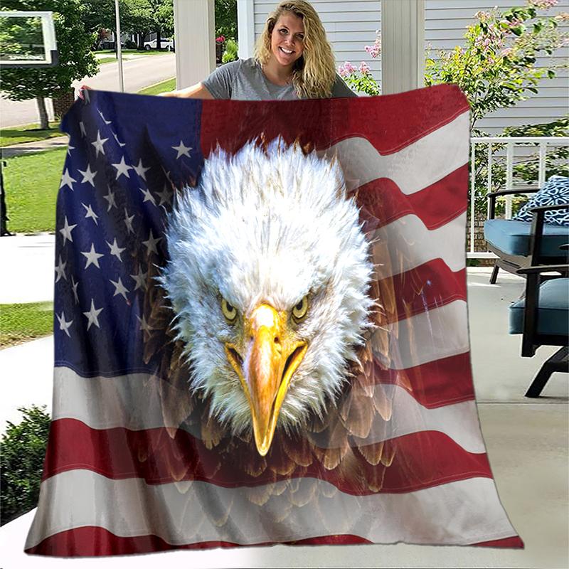 1pc American Bald Eagle Poster blanket, al season lightweigh Poster blanket home office outdoor nap multifunc Poster blanketional blanket