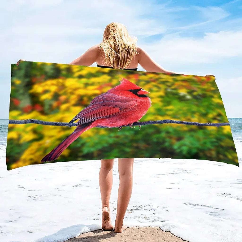 Rare Birds Print Large Oversized Beach Towel Highly Absorbent Microfiber Bath Towel Quick Dry Blanket for Kids and Adults Gift