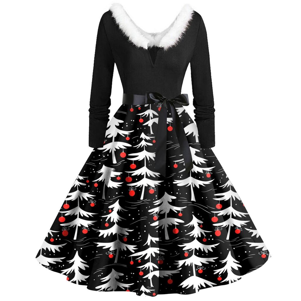 Women's Casual And Fashionable Long Sleeved V-neck Solid Color Matching Zipper Dress