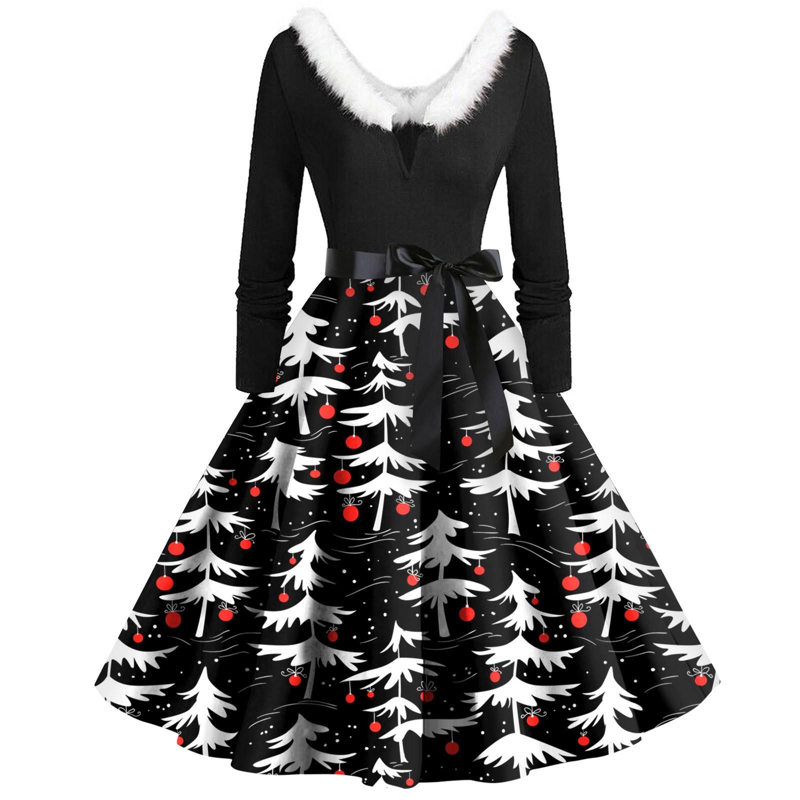 

Women s Casual And Fashionable Long Sleeved V-neck Solid Color Matching Zipper Dress M чорний