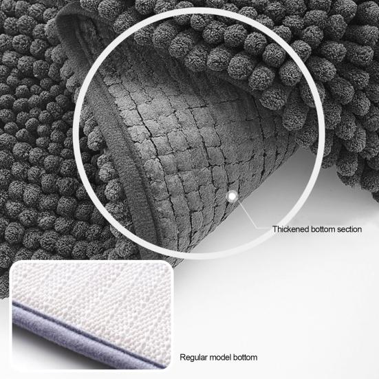 Chenille Bath Mat Soft Short Plush Water Absorbent Bathroom Rug Quick Dry