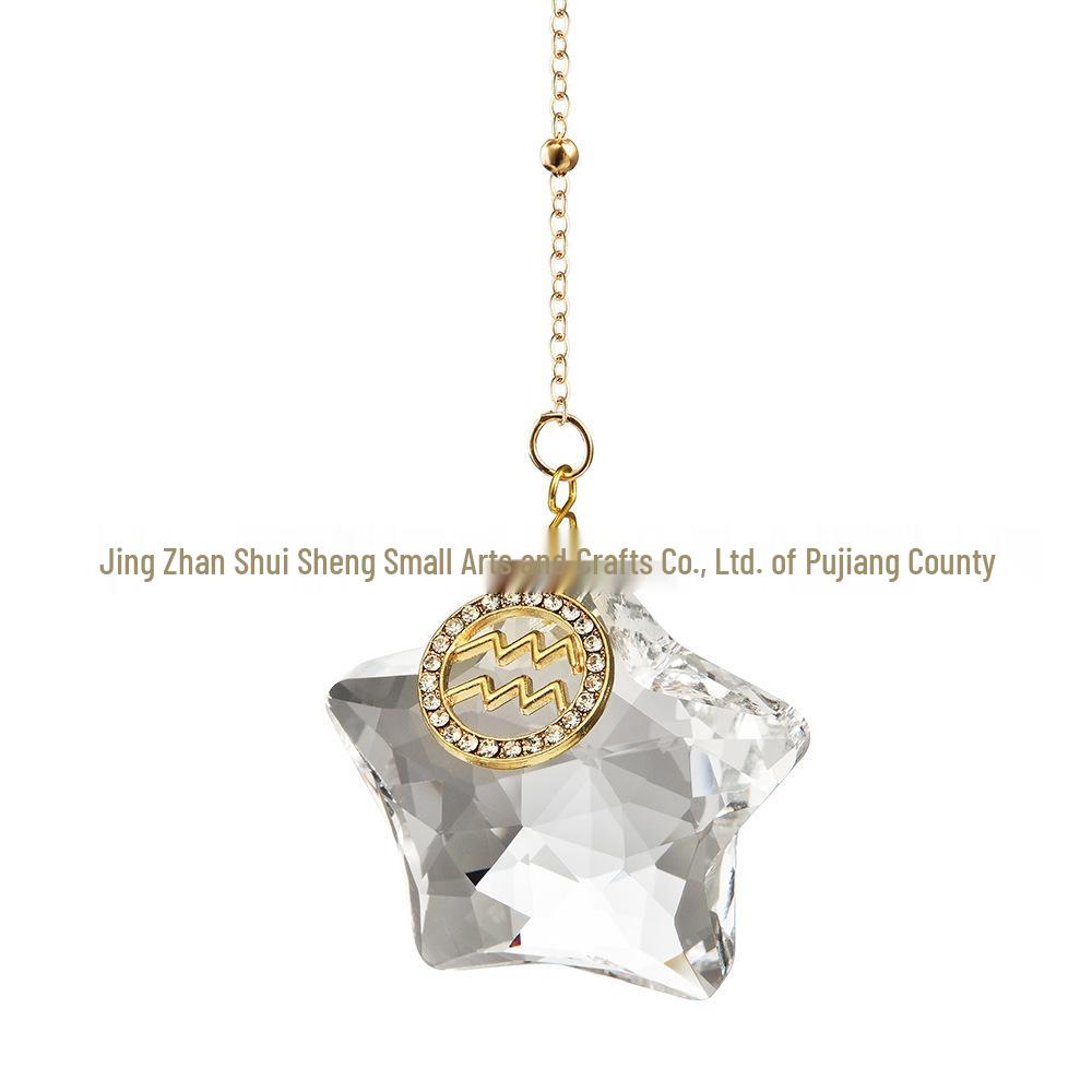 12 Constellations Moon & Pentagram Crystal Sun Catcher Pendant Set