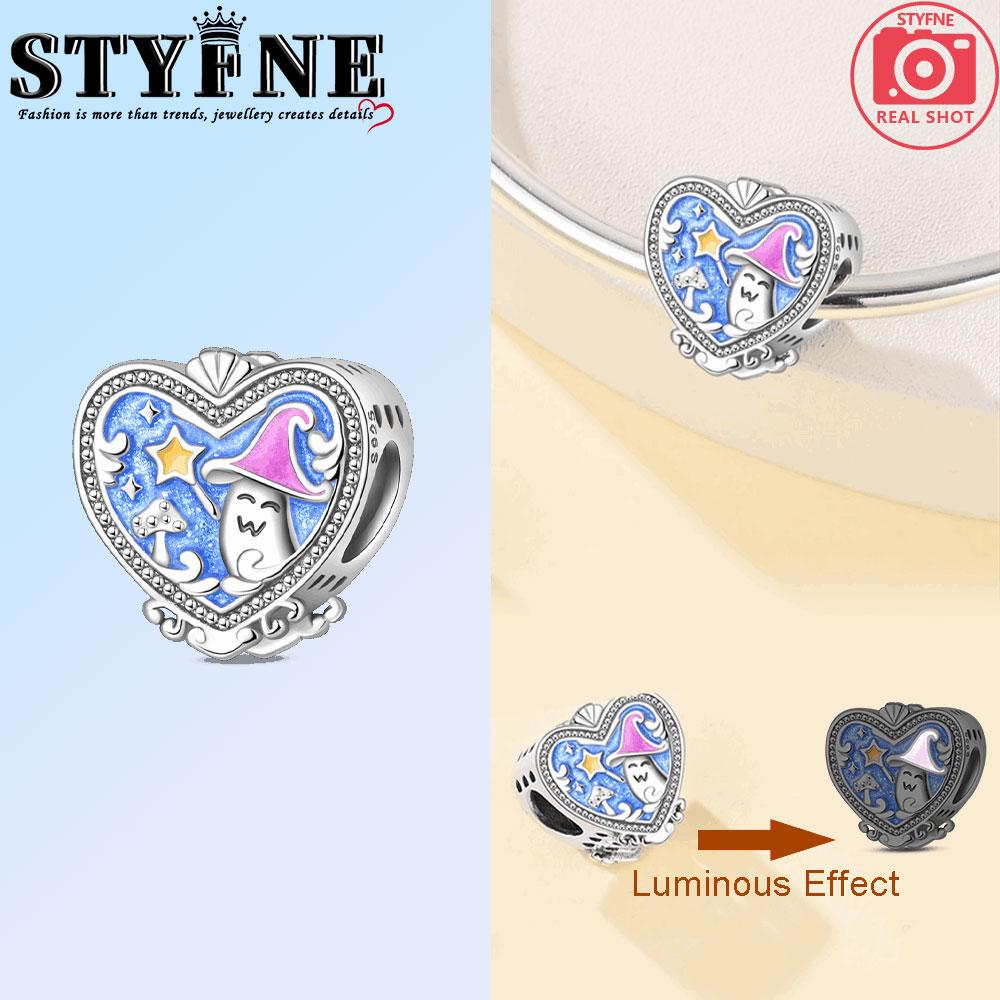 Copper Luminous Fairy Tales Dreamy Mushroom Forest Charms Beads Pendant For Original Bracelet Woman Girl Jewelry
