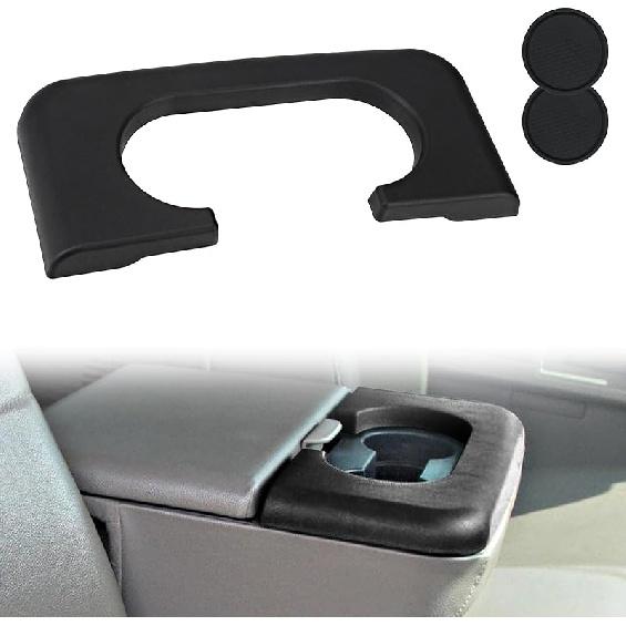 Center Console Cup Holder Replacement Pad Black Compatible With Ford F250 F350 F450 1999-2010 Center Console Cup Holder Armrest