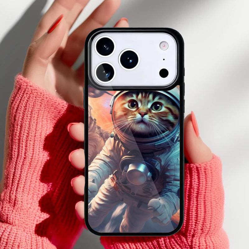 Coque de téléphone Space Kitty Cat Adventures pour iPhone 17 Air 16e 15 14 13 Pro Max Coque Arrière pour 12 11 Pro Coque