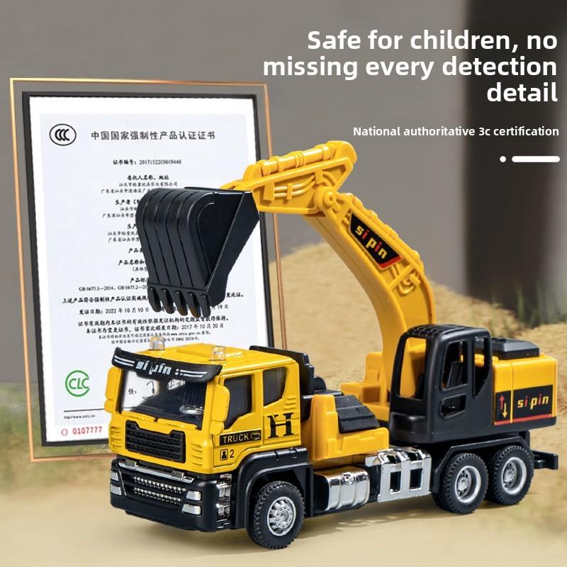 Inertia Alloy Crane Dump Truck Excavator Model For Kids Engineering Vehicle Play
