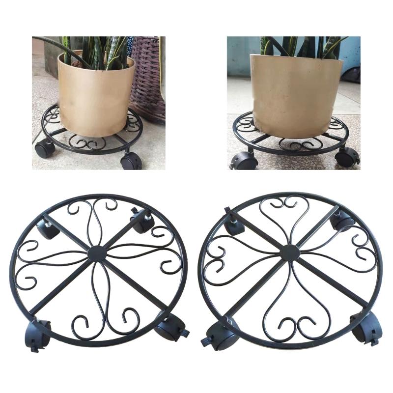 Plant Stand with Wheels Heavy Duty Plant Stand with Universal Wheels Round Pots Trolley for Indoor Outdoor Plant