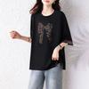 Fashion Hot Diamond Loose 2025 Autumn New Fashion Simple Short-sleeved T-shirt Casual Versatile Printed Top