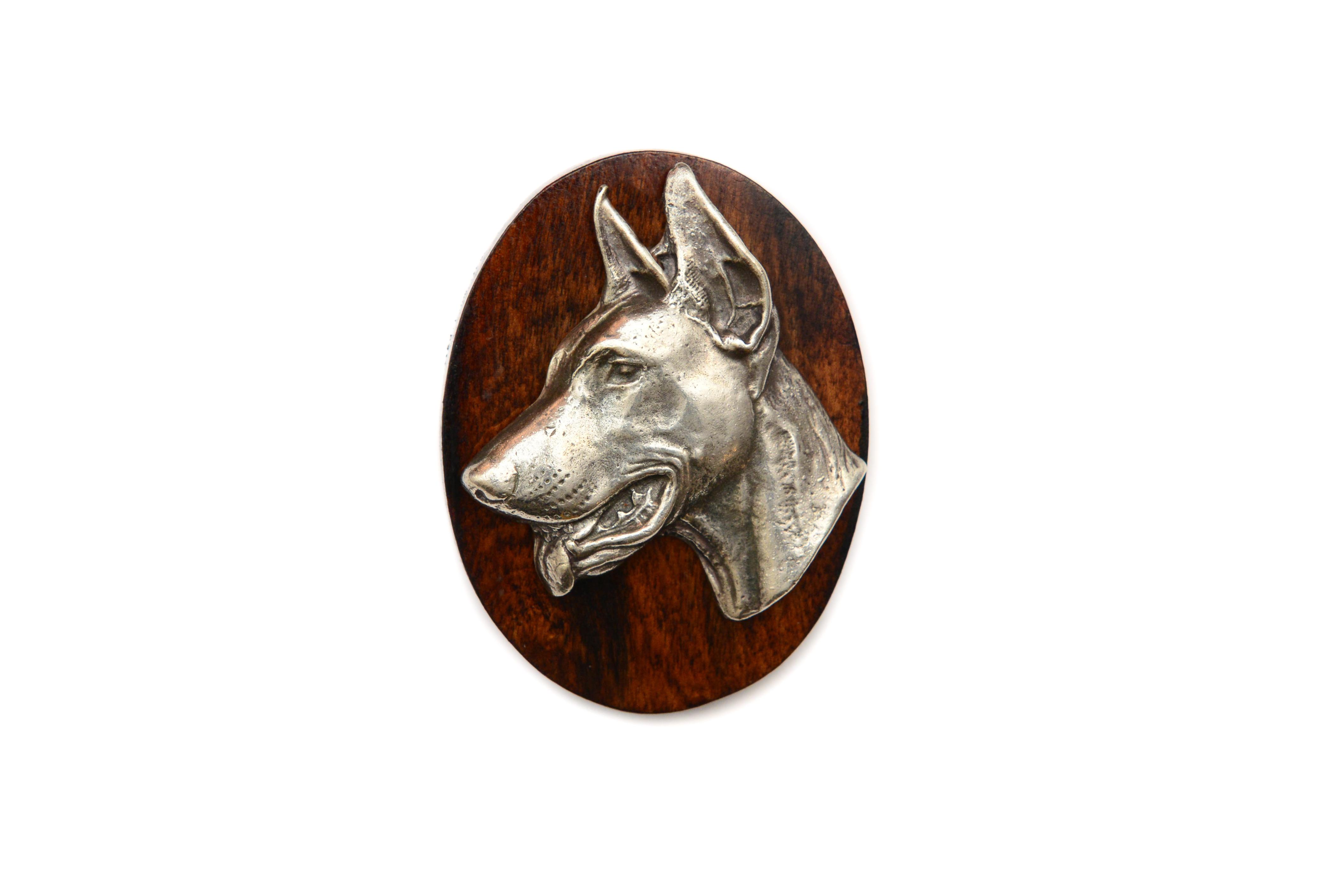 

Dobermann, Doberman Pinscher, Dobie III - Dog show brooch, starter number clip, dog pin by Art-Dog