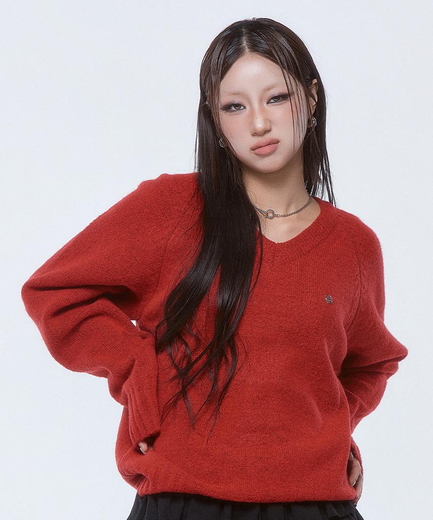 DAUSPICE (Duc) Raglan Knit Red