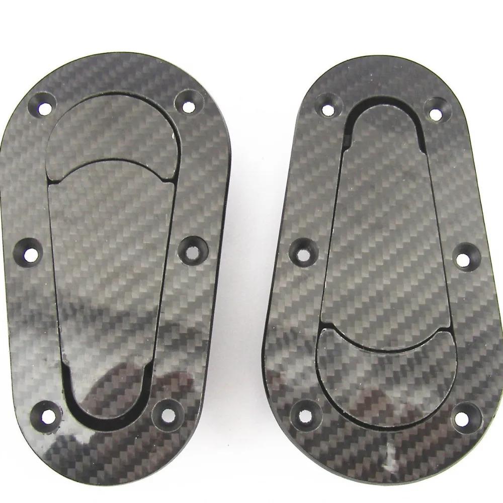 Carbon Fiber Look  Racing Car Flush Mount Hood Latch Steel Pin Locking