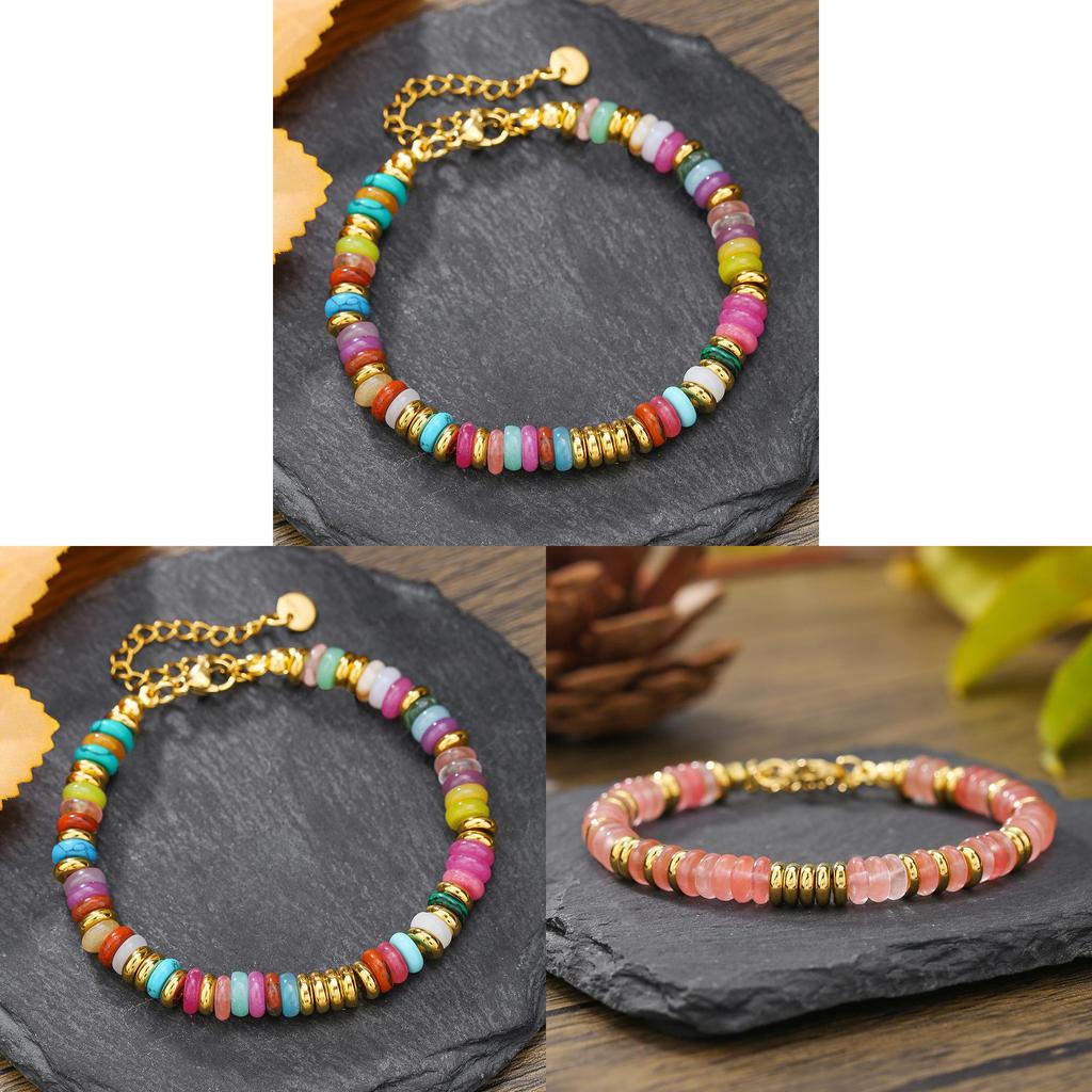 Style Natural Stone Beaded Bracelet For Women Handcrafted Crystal Jewelry Gift