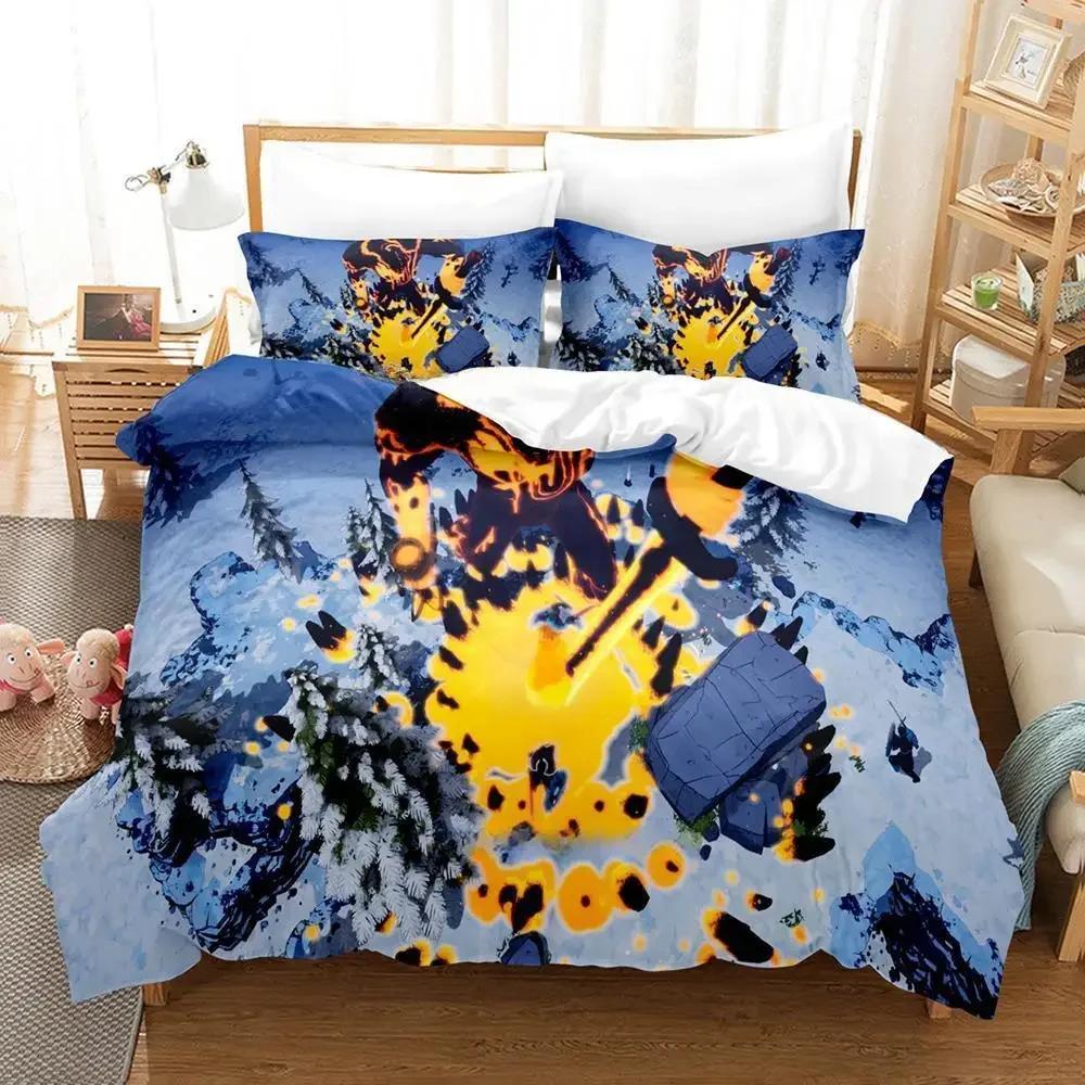 Tribes of Midgard Bettwäscheset Einzelbett Twin Full Queen King Size Bettset Erwachsene Kind Schlafzimmer Bettbezugsets 3D Spiel Bettlakenset